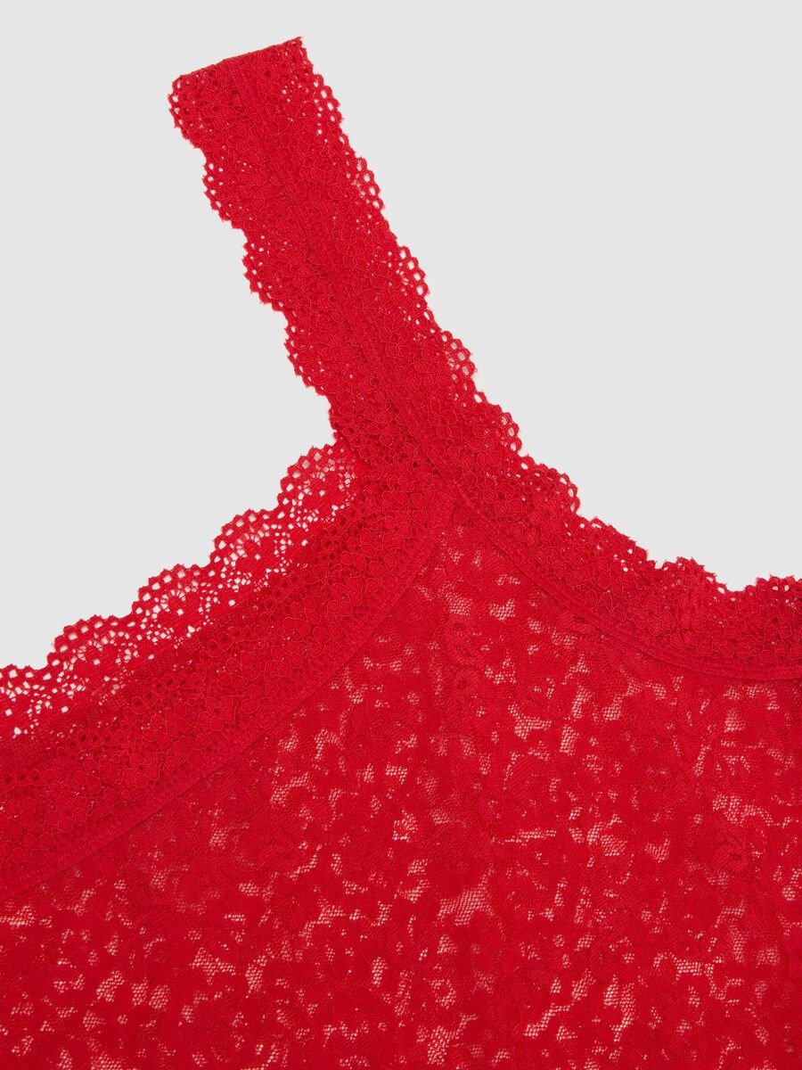 Red Lace Regular Fit Top_5