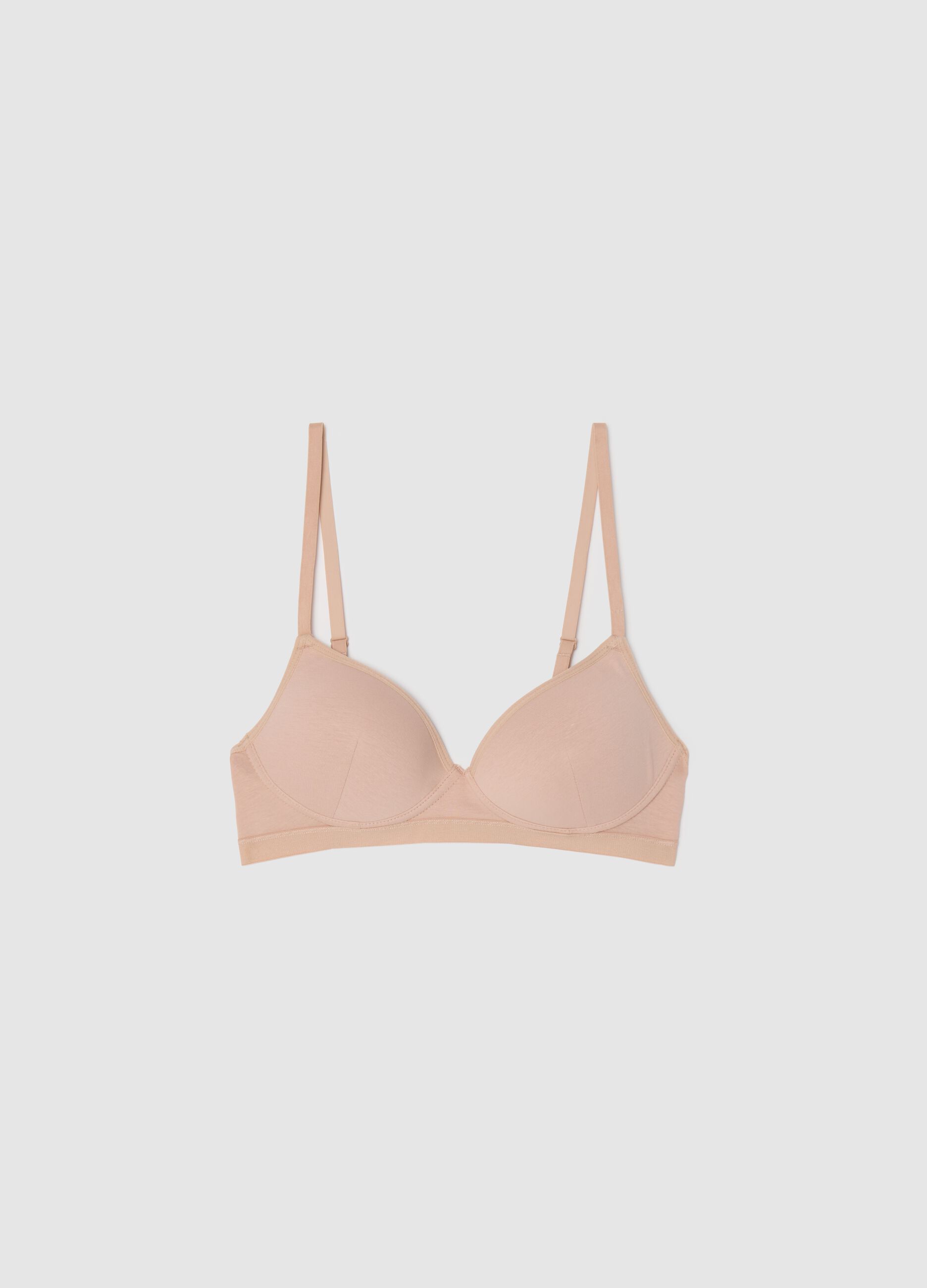 Nude padded full-coverage bra