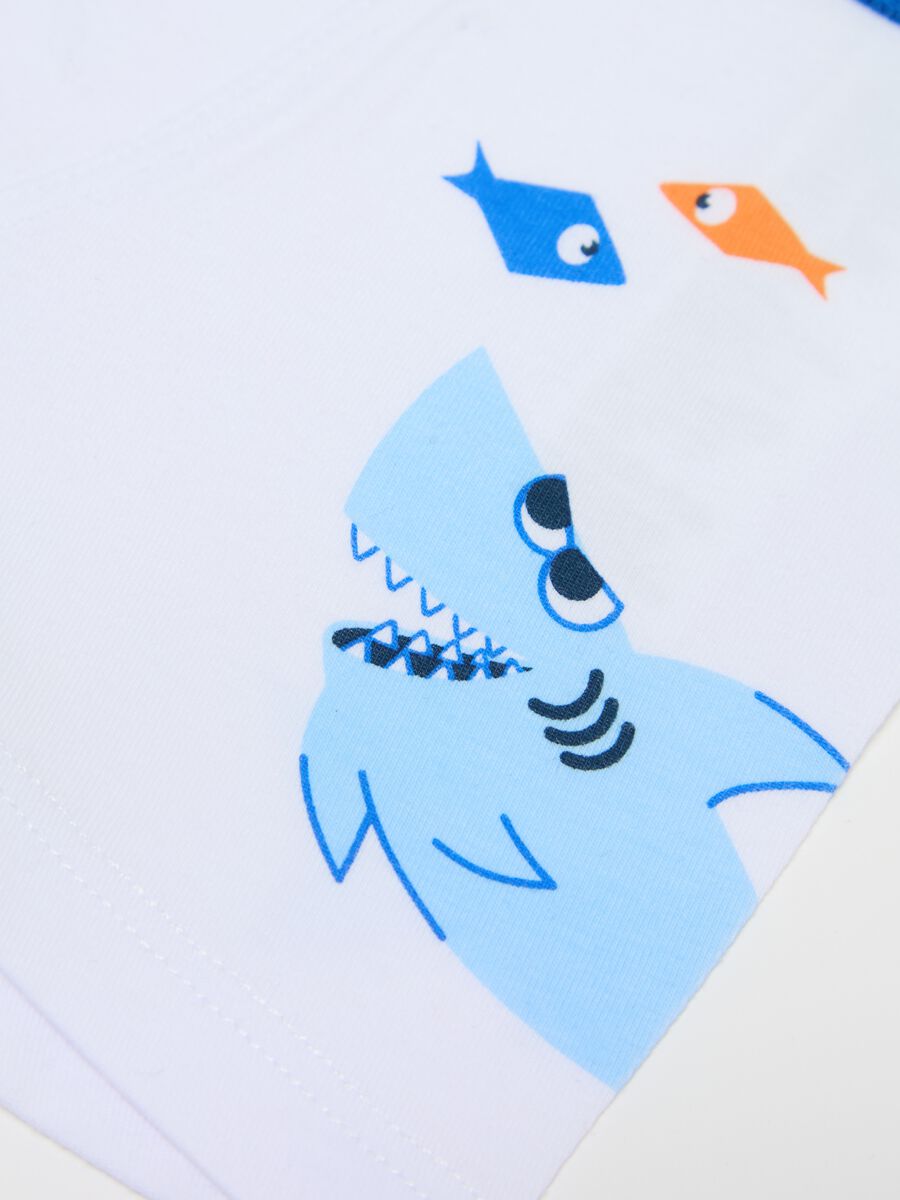 Stretch cotton boxer shorts with shark print_2
