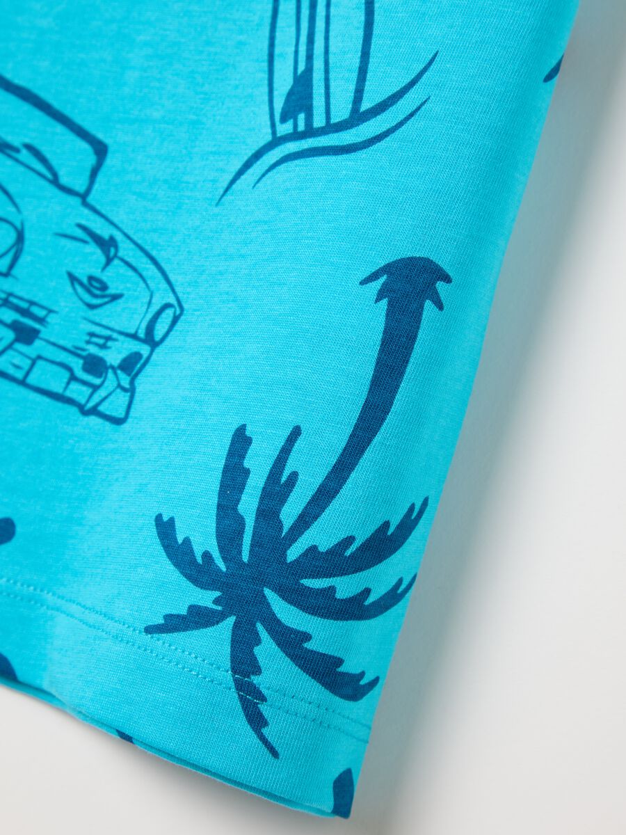 OVS Kids Blue T-shirt with Tropical Print_2