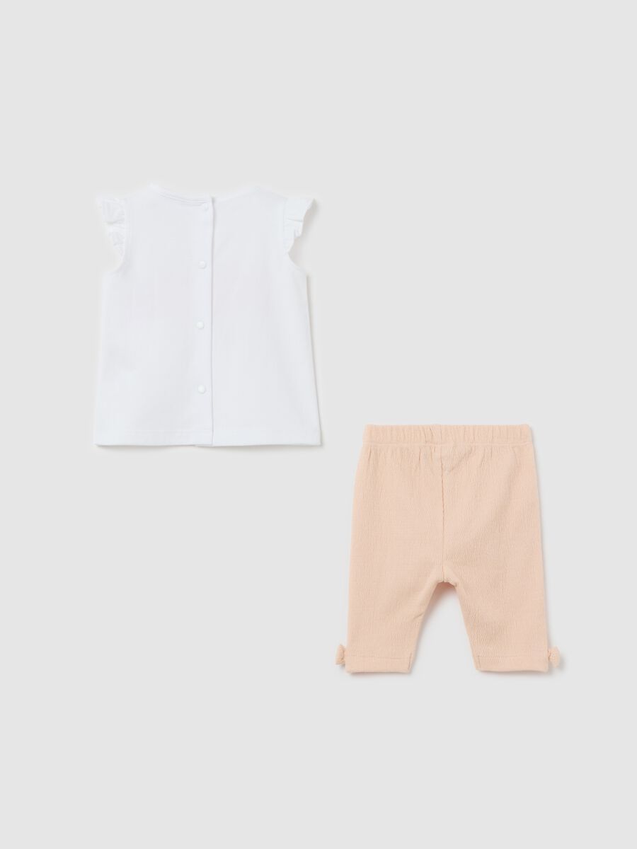 White and orange set in cotton with tigers print_1