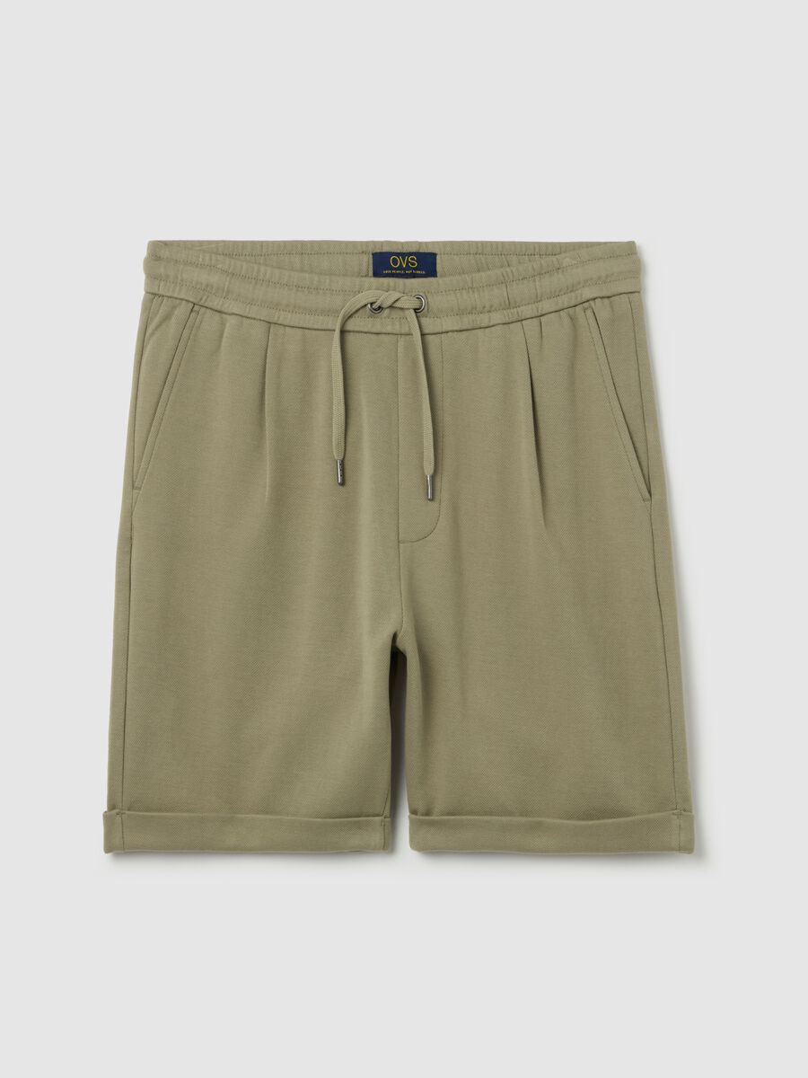 Chino Bermuda shorts in cotton with drawstring_4