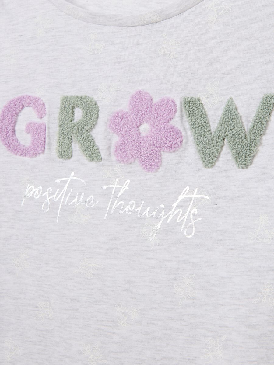 Grey pure cotton women's dress with embroidered lettering_5
