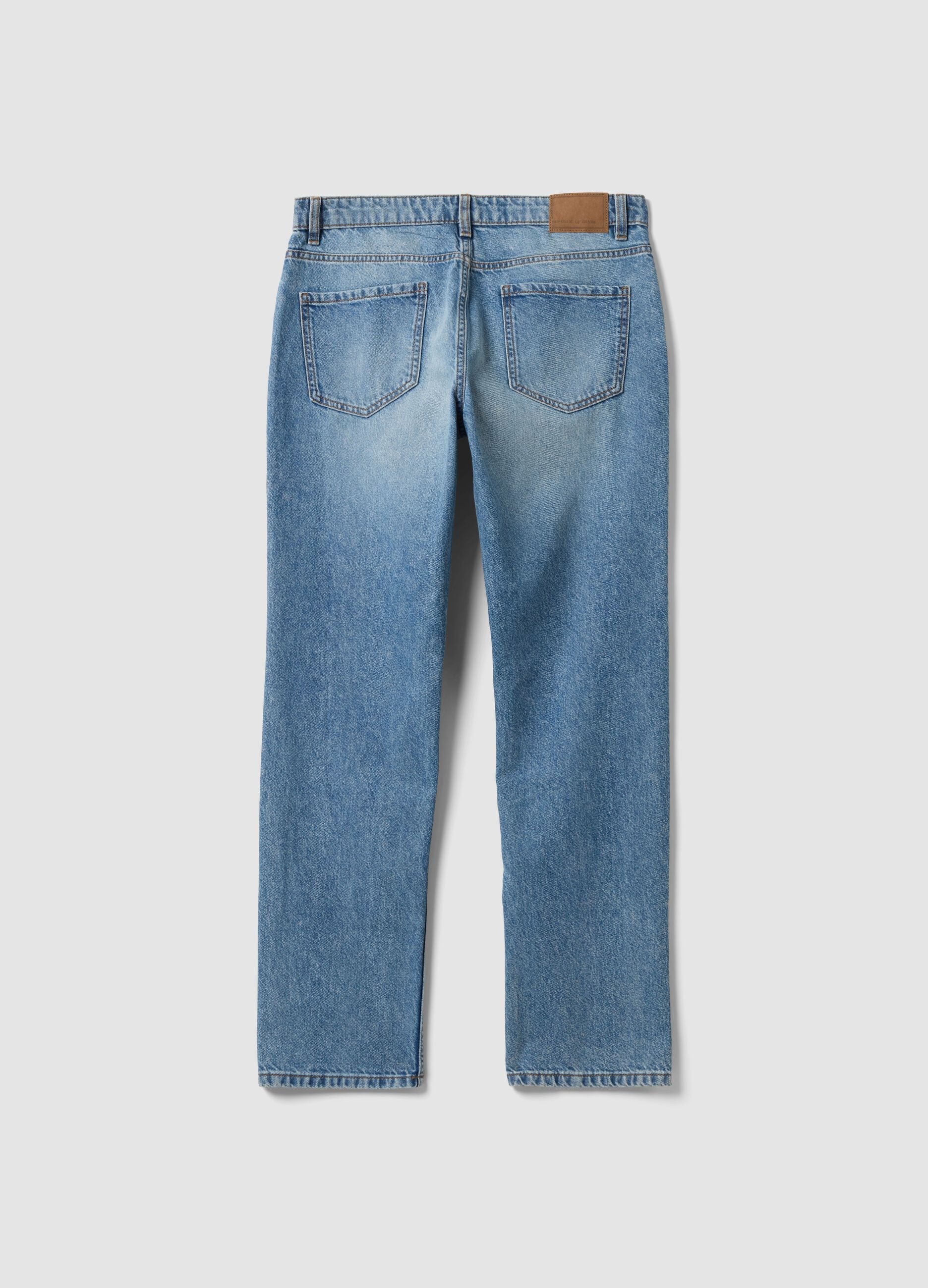 Regular-fit pure cotton denim jeans
