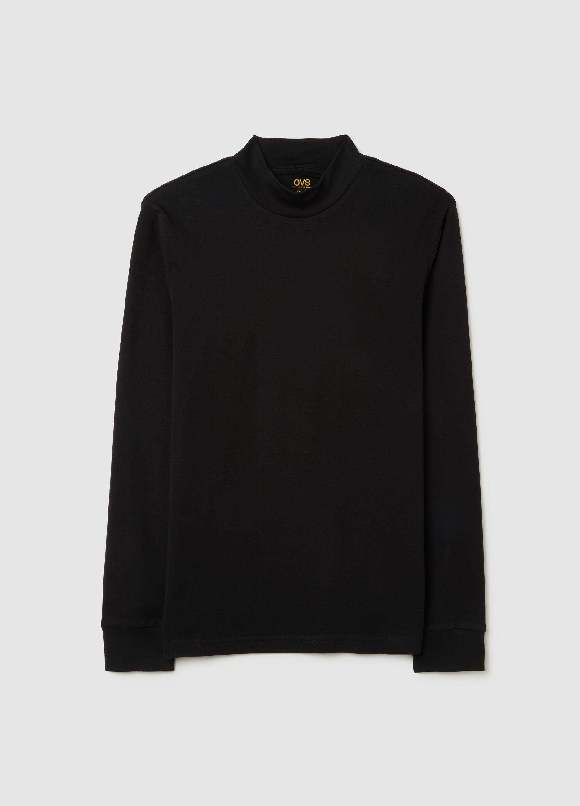 Maglia in puro cotone nero regular fit