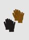 2-pack black and camel stretch-fabric gloves_0