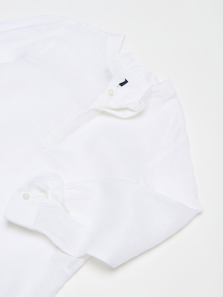 Linen shirt with granddad neckline_5