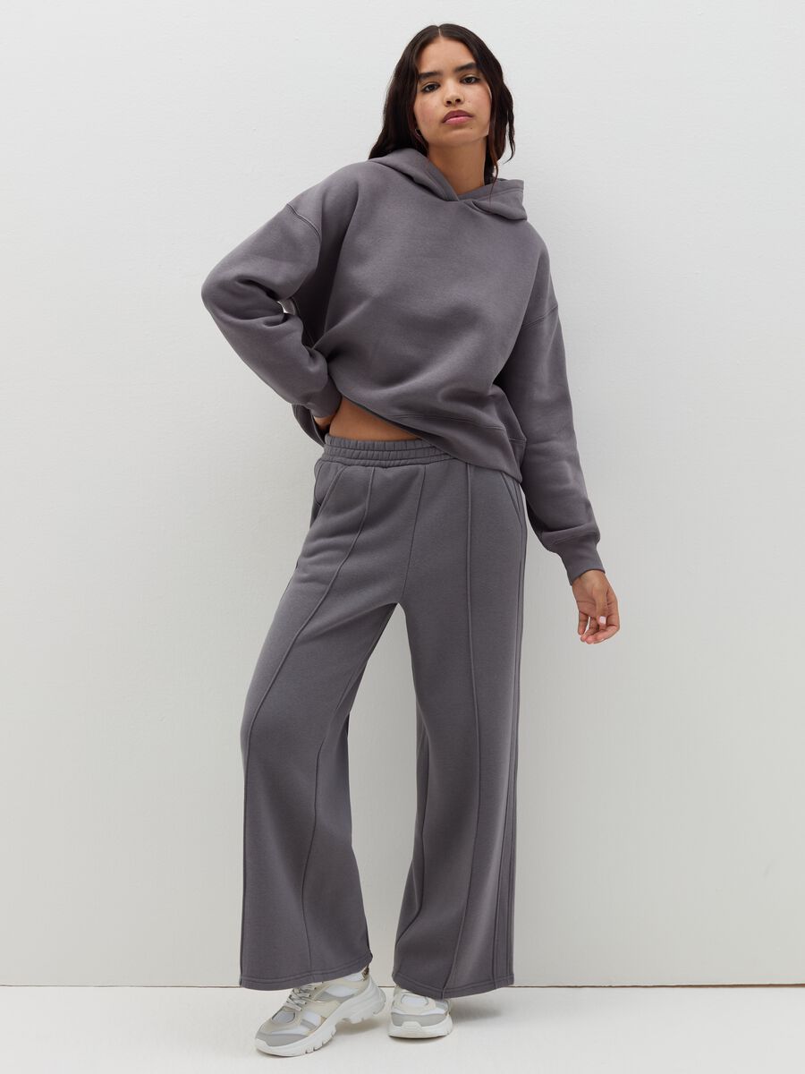 Wide-leg trousers in fleece_0