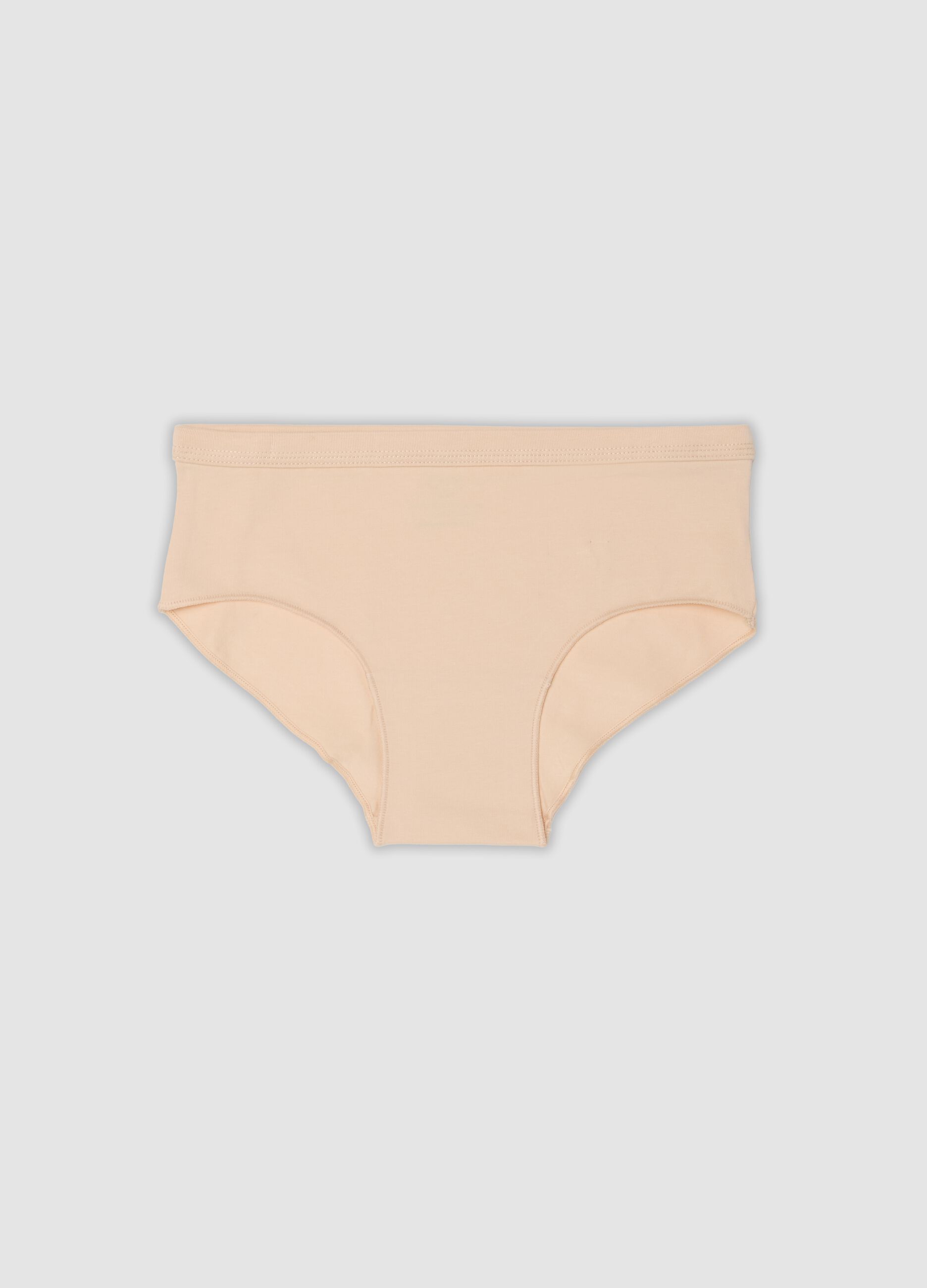 Beige stretch organic cotton briefs for girls