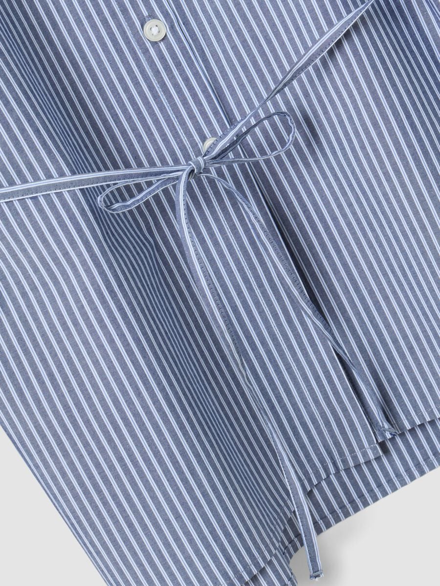 Blue striped pure cotton poplin shirt, regular fit_5