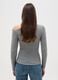 Grey regular fit top with open shoulder_2