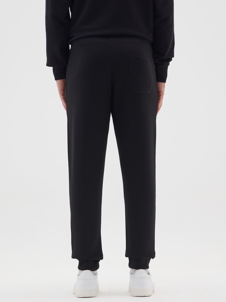 Pantaloni neri da jogging in misto cotone_2