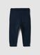 Blue pure cotton jogger trousers with teddy bear print, regular fit, for baby boy_1