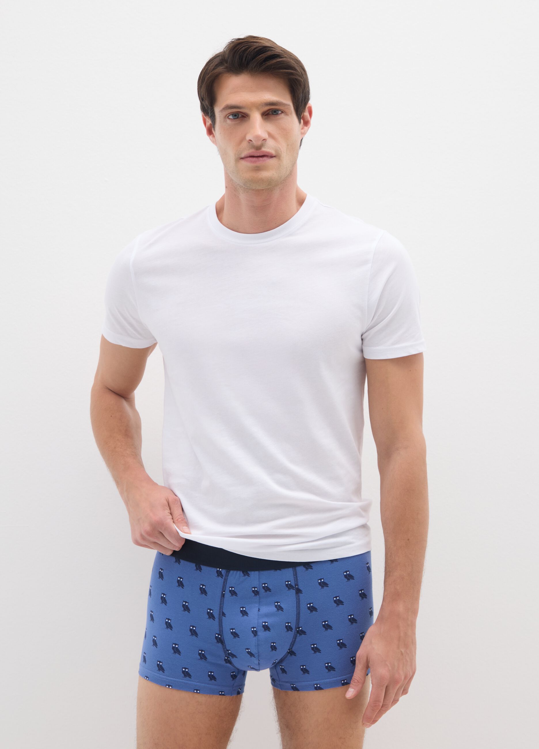 Tripack multicolour regular fit stretch cotton boxers