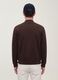 Brown full-zip sweatshirt in stretch piqu&eacute; with ribbed collar_3