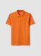 Orange short sleeve pure cotton polo shirt regular fit_4