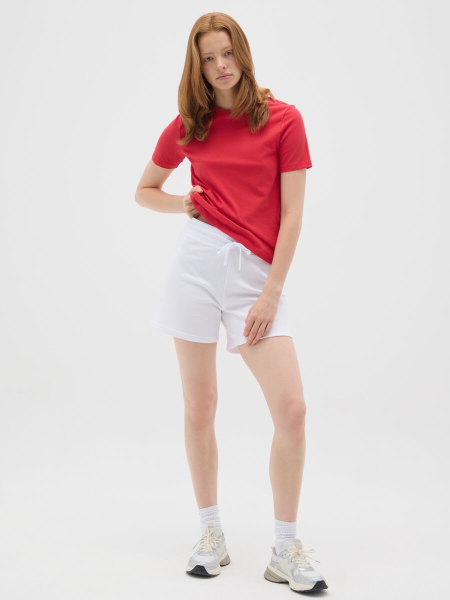 Women's Red Pure Cotton Regular Fit T-Shirt_1