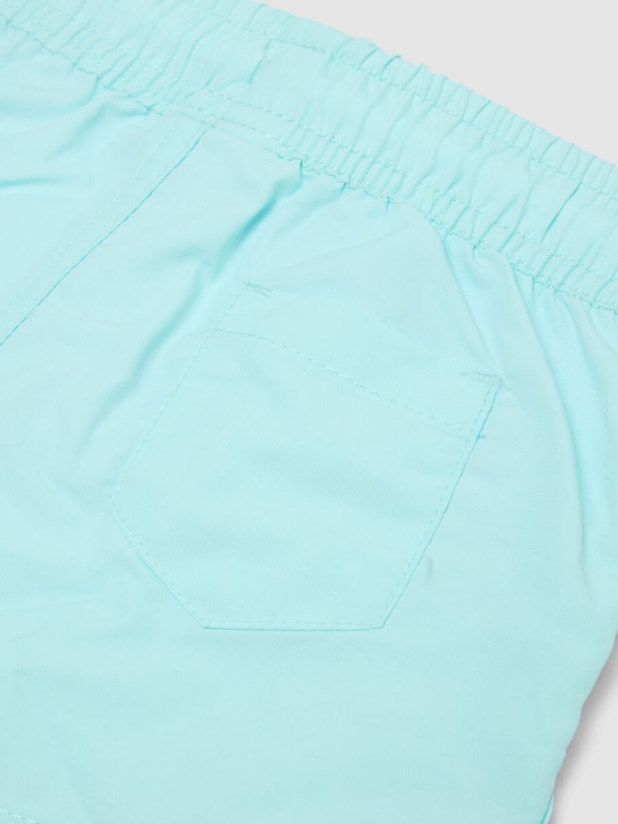 Sea-blue boxer swim shorts with back pocket_3