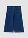 Jeans blu scuro wide leg in cotone elasticizzato_1