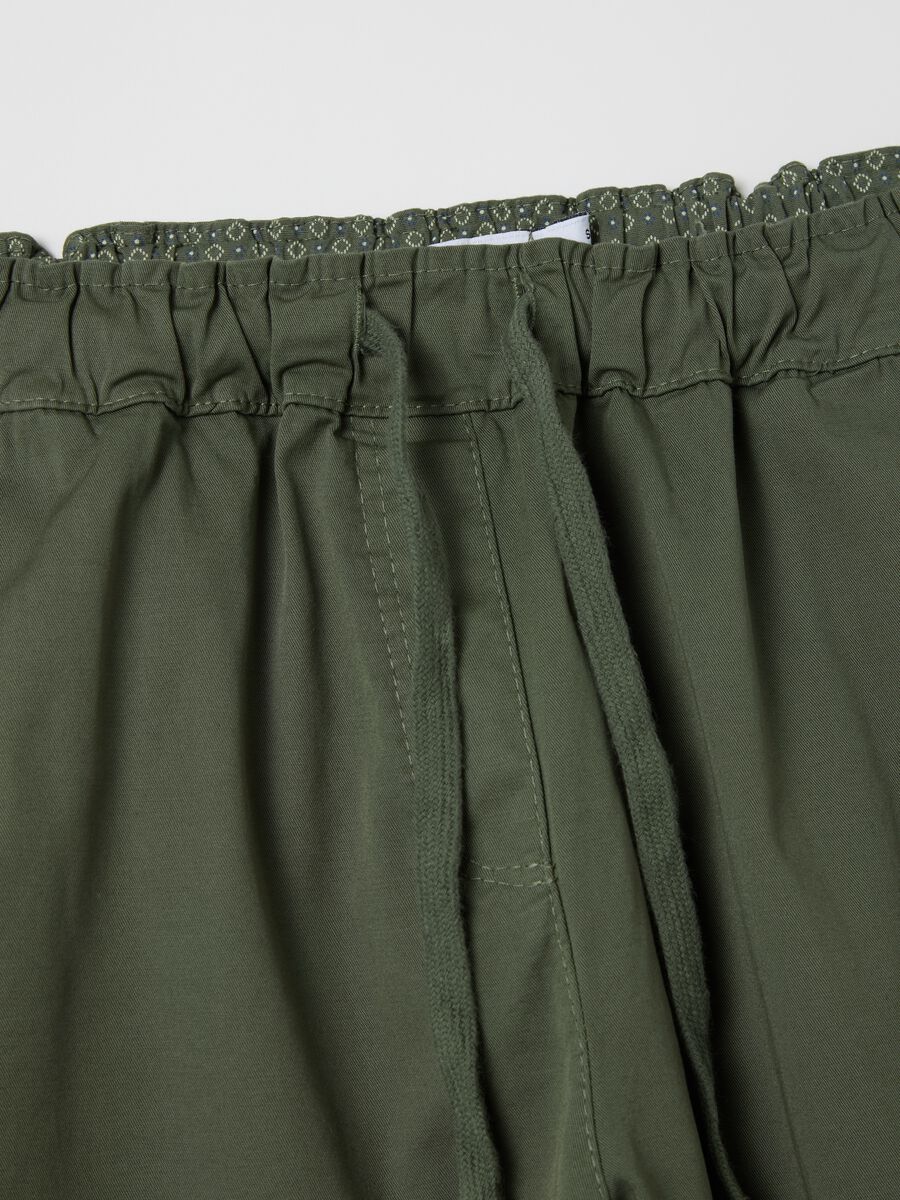 Green stretch cotton trousers_5