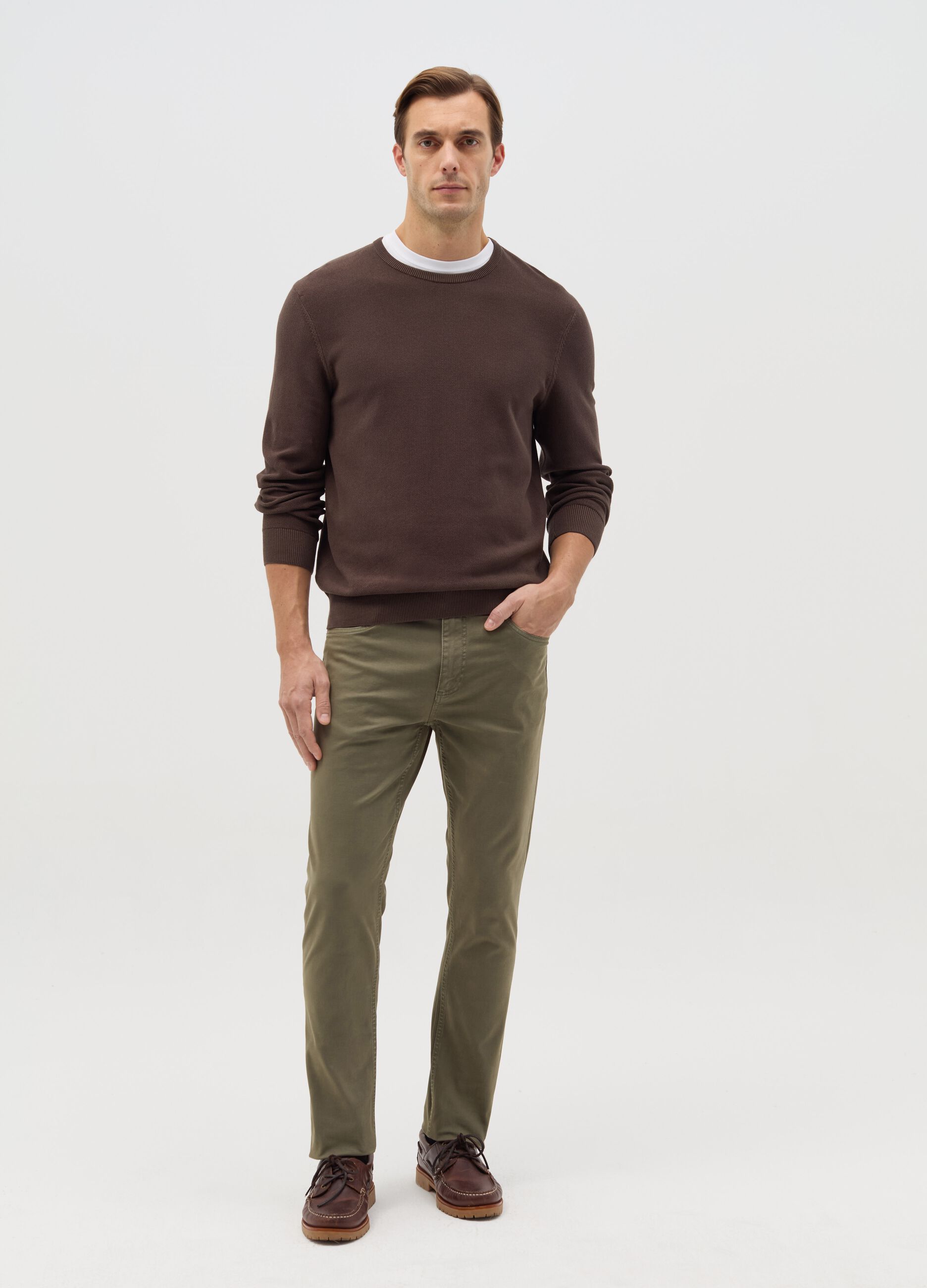 Skinny-fit trousers with five pockets