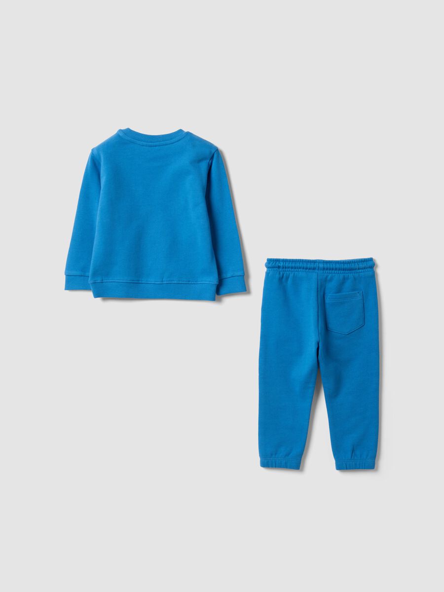 Completo jogging blu in puro cotone a girocollo per bimbo_1