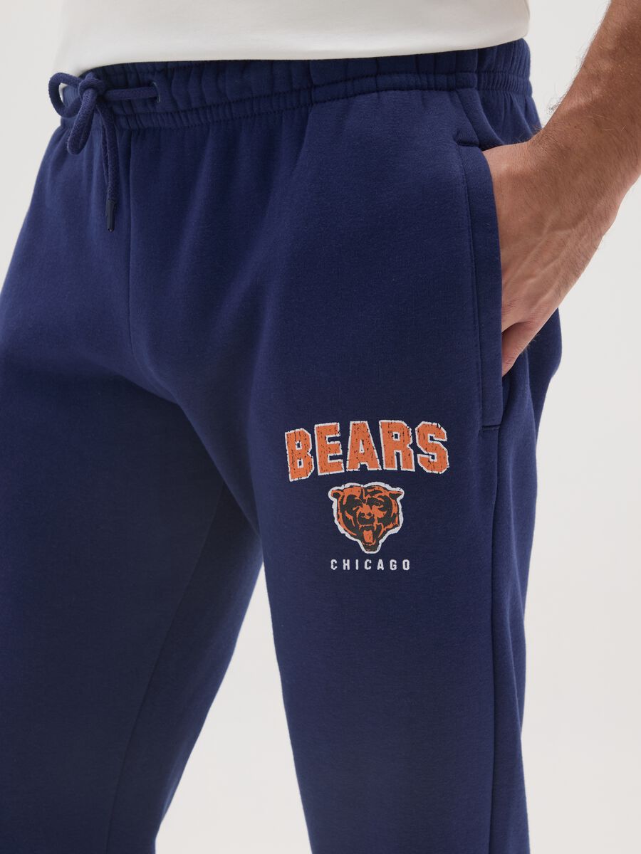 Jogger in misto cotone blu regular fit con logo Bears_3
