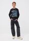 Jeans cargo neri in puro cotone skater fit_0
