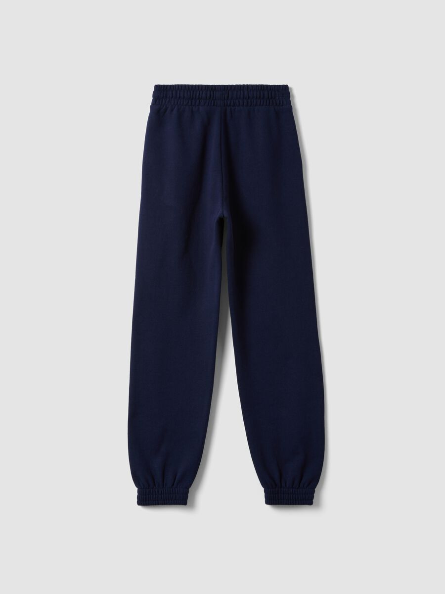Pantaloni jogger blu in puro cotone organico regular fit per ragazza_6