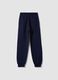 Blue organic cotton joggers, regular fit, for girls_6