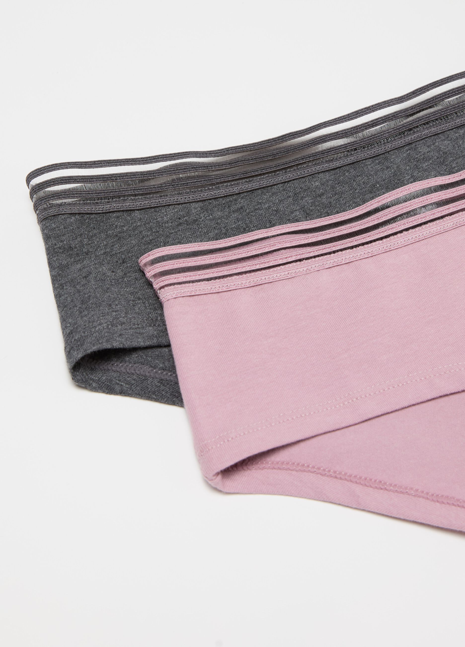 Two-pack French knickers with striped edging