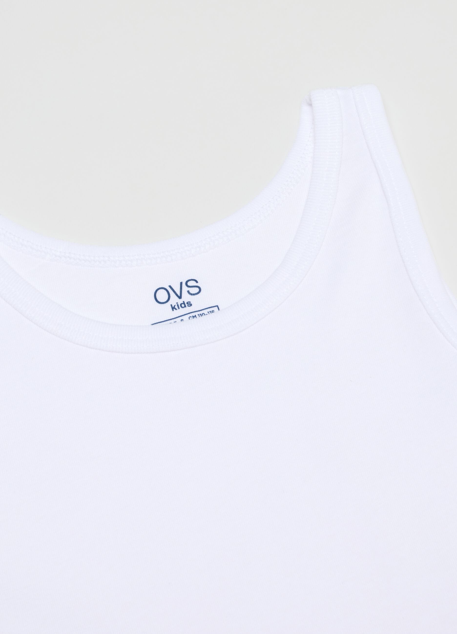 Bipack t-shirt bianche smanicate da bambino in puro cotone regular fit