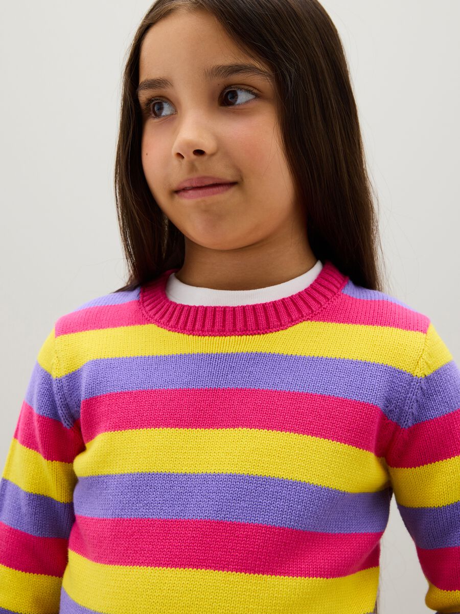 Girls' multicoloured regular fit pure cotton pullover_2