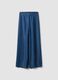 Dark blue pure lyocell palazzo trousers with elasticated waist and wide leg_4
