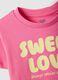 T-shirt in puro cotone rosa da bambina boxy fit con scritta_2