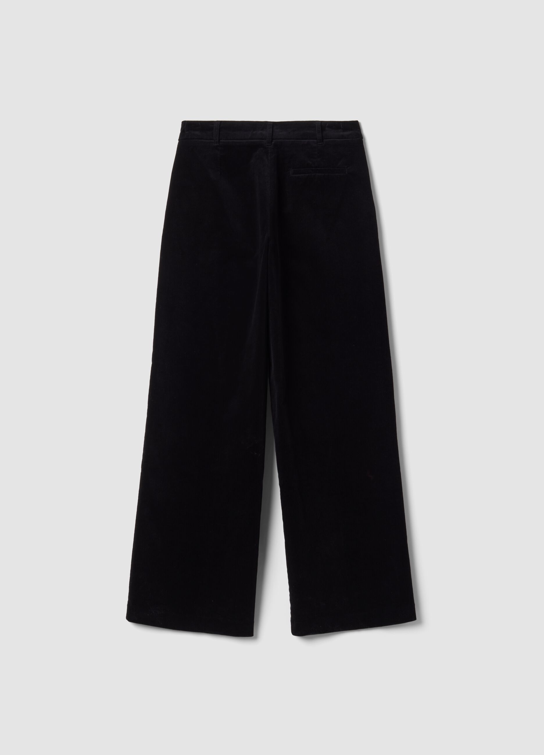 Black The Iconic Pants straight-leg ribbed stretch cotton trousers