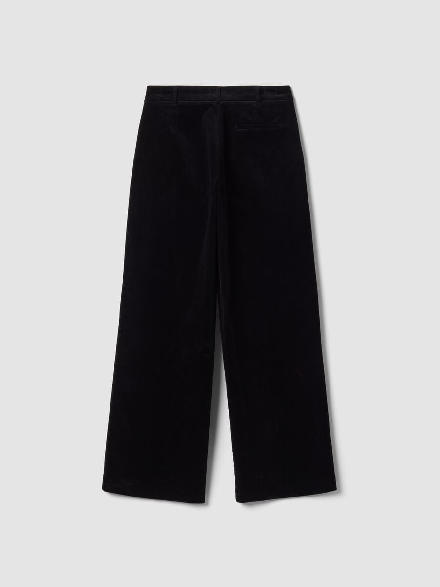 Black The Iconic Pants straight-leg ribbed stretch cotton trousers_6
