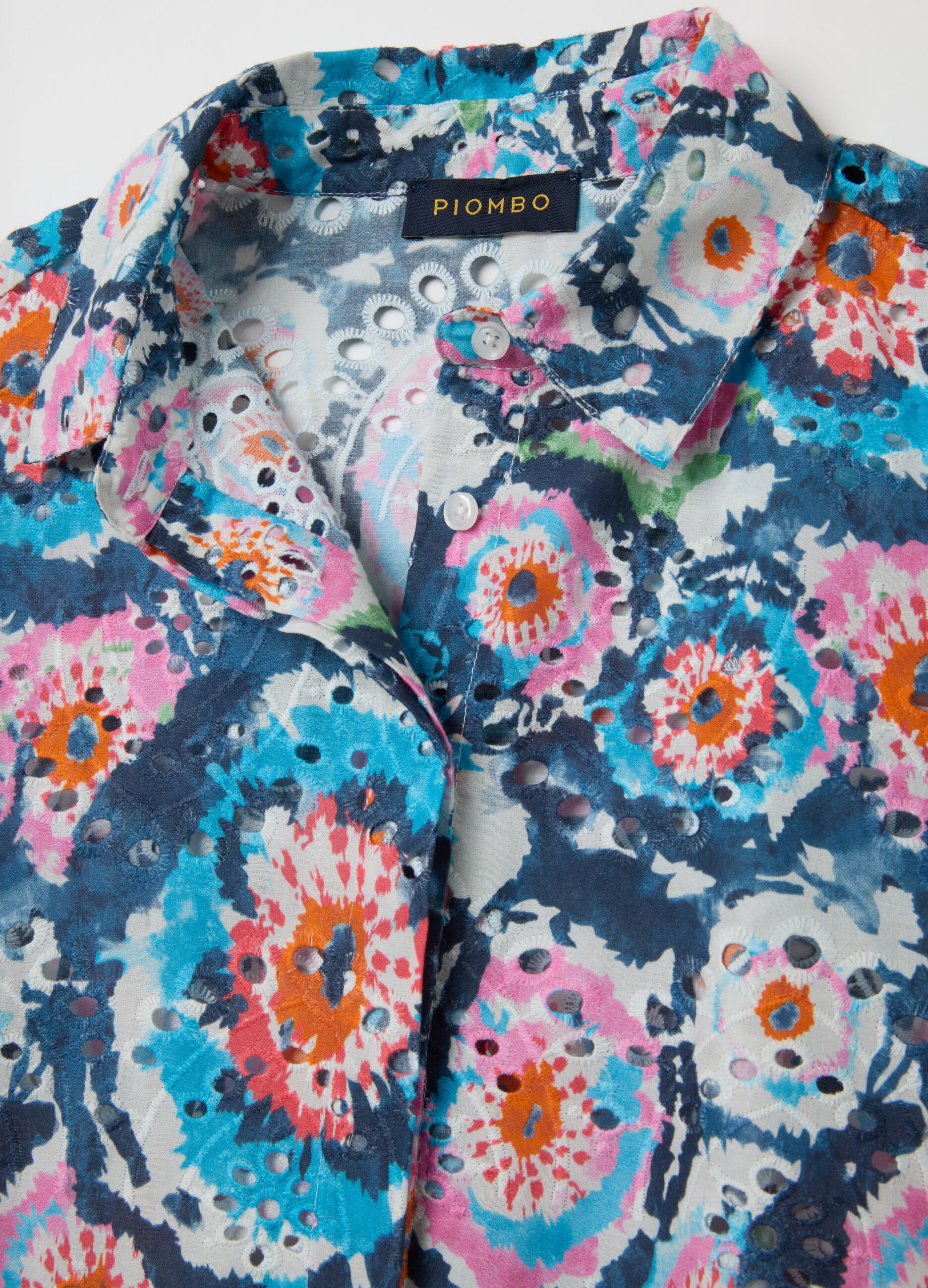 Camicia oversize da donna in puro cotone multicolor wide fit
