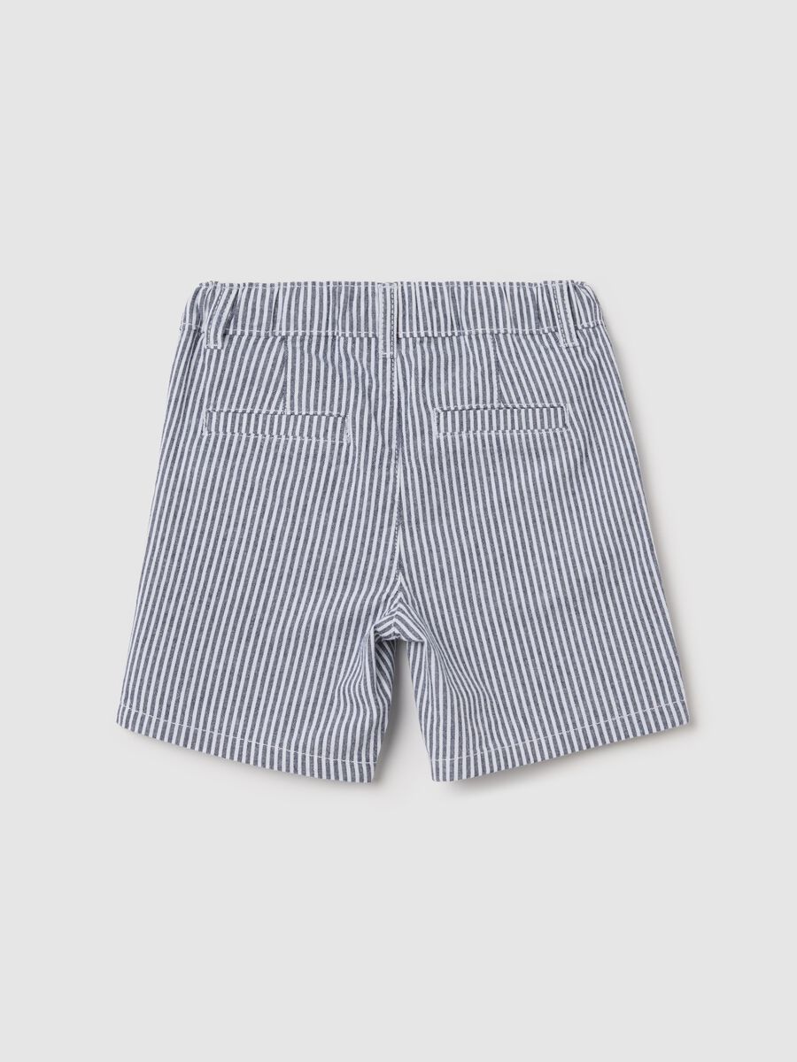 Cotton shorts with white and blue stripes_1