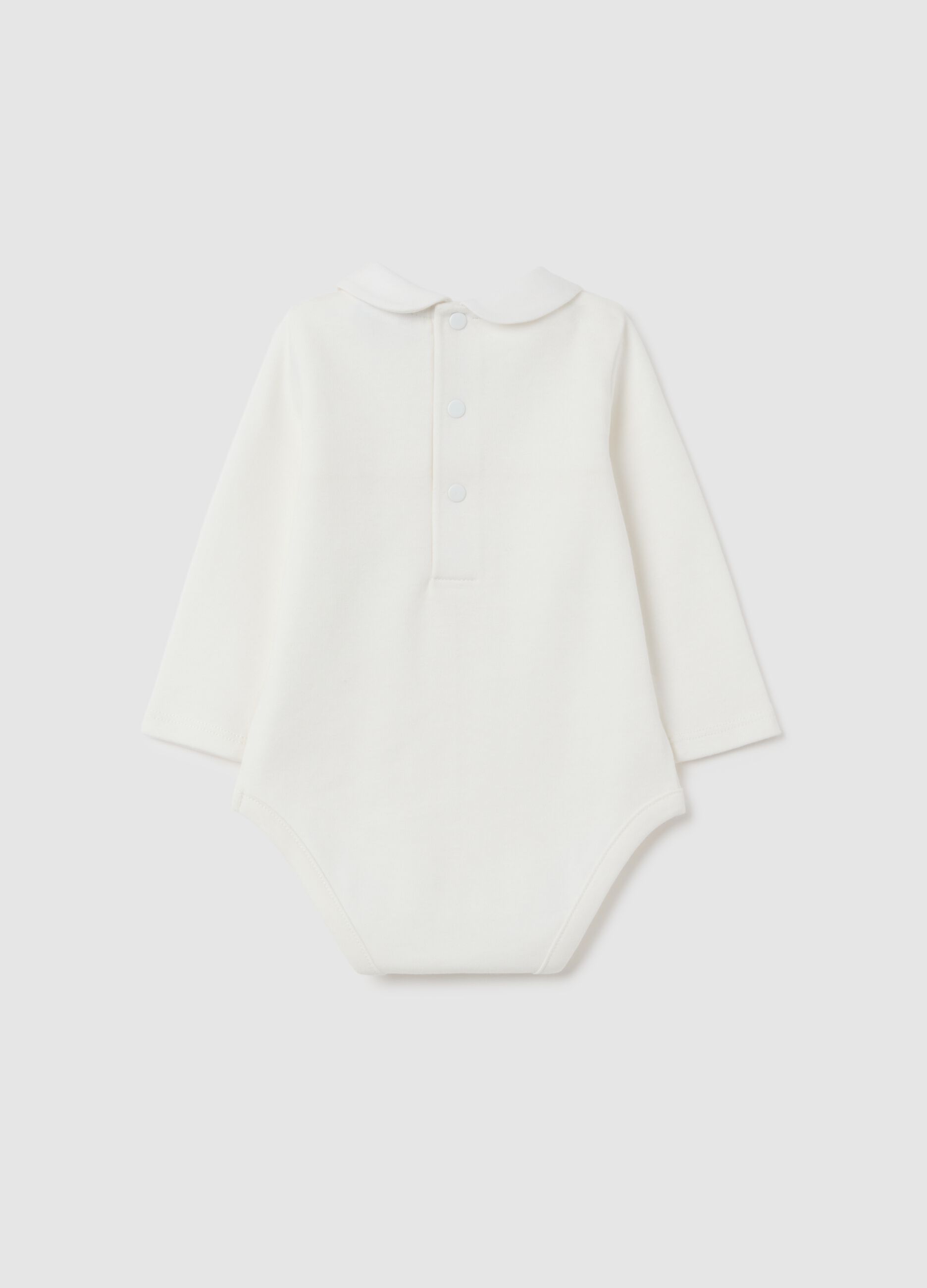 Newborn Bodysuit in Pure White Cotton