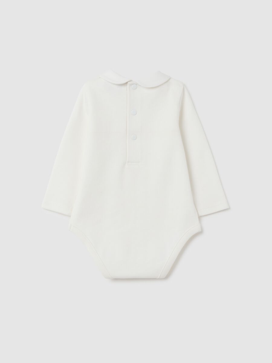 Newborn Bodysuit in Pure White Cotton_1