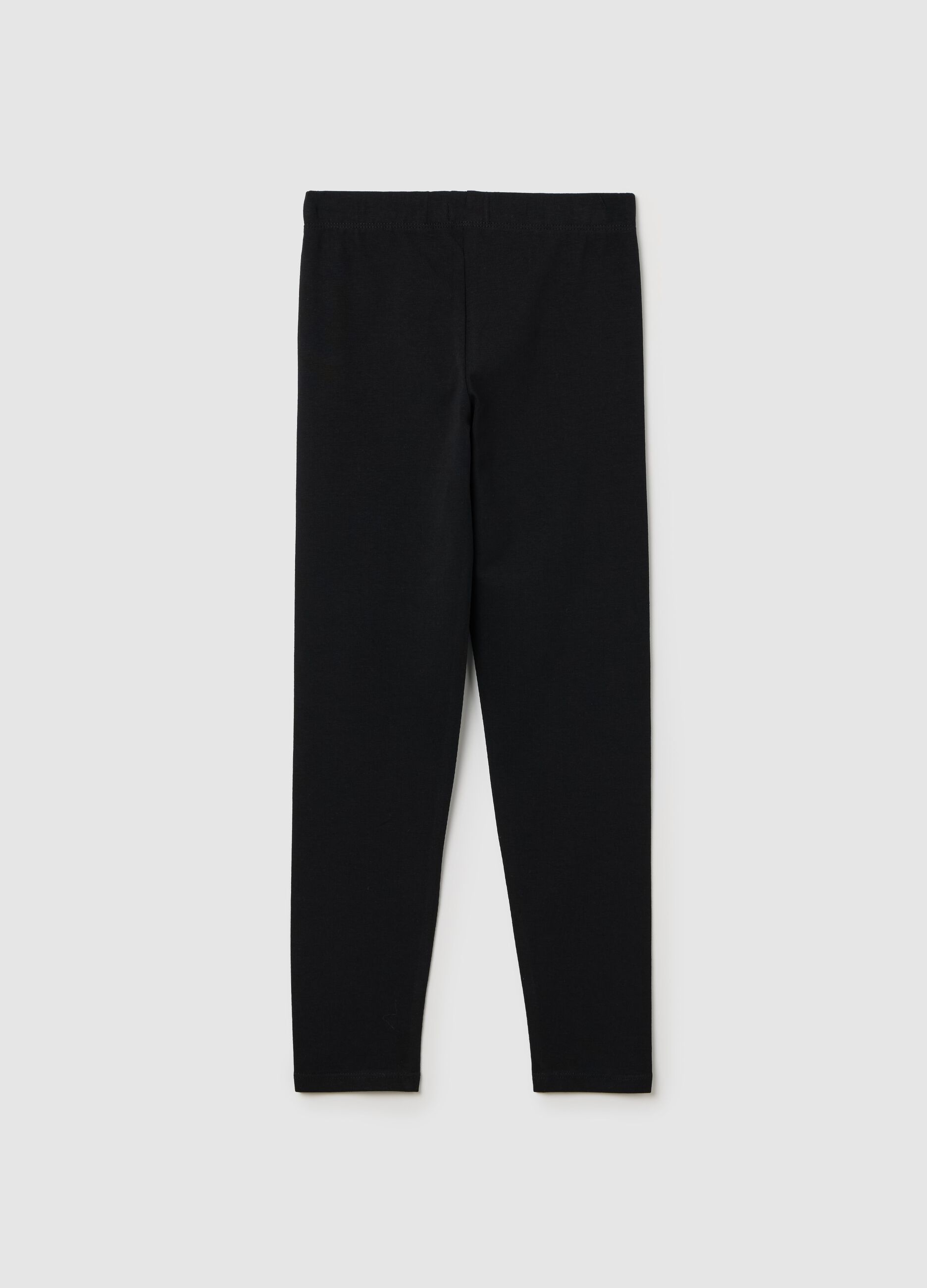 Black stretch cotton leggings for girls by OVS Kids