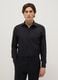 Black cotton blend slim fit easy iron shirt_0