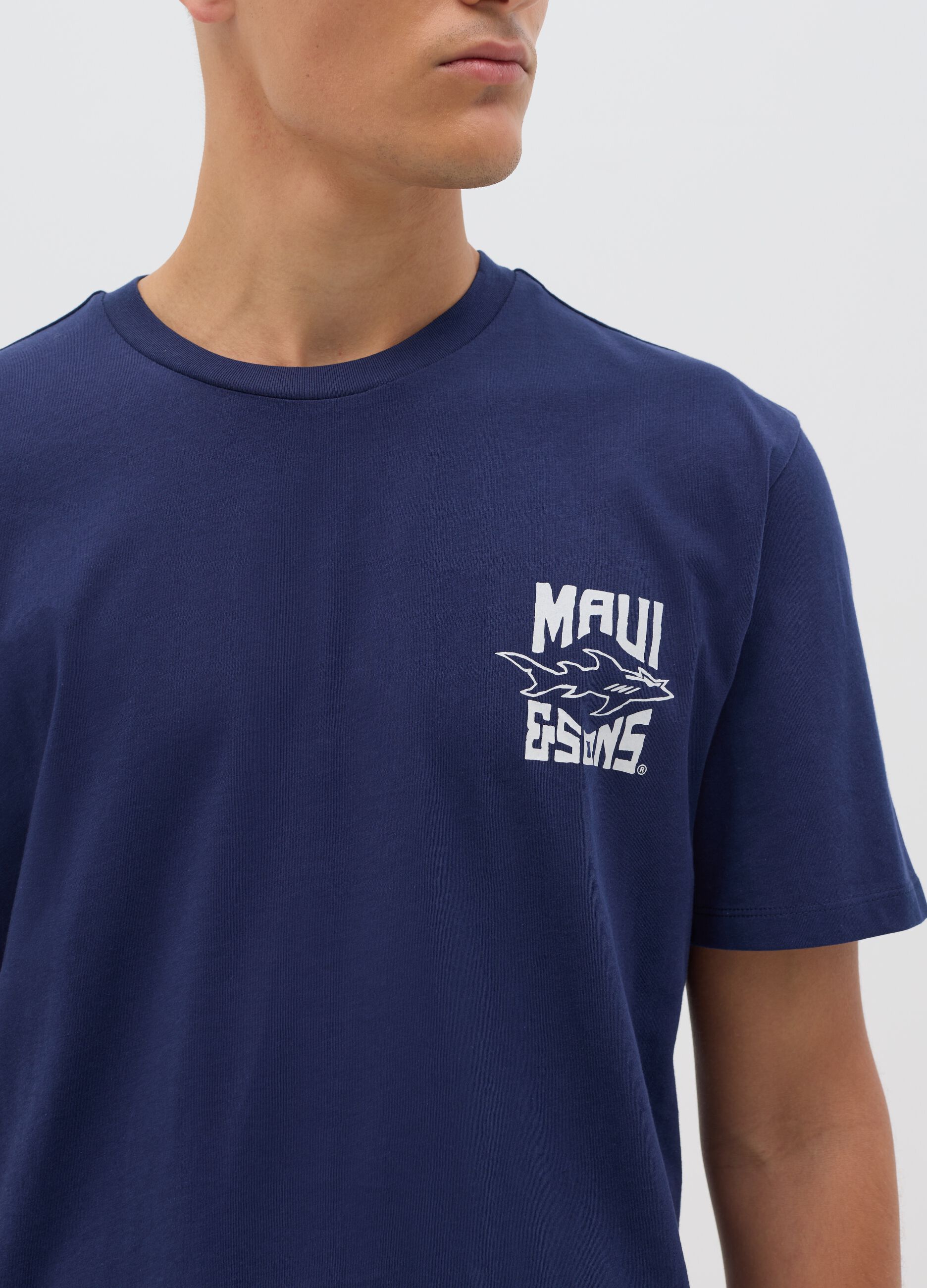 Men's Blue T-shirt with Maui & Sons Print