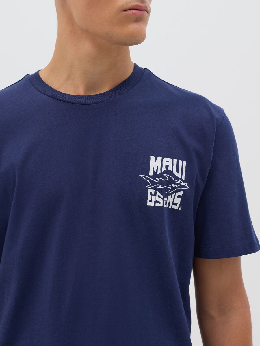 Men's Blue T-shirt with Maui & Sons Print_3