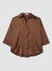 Camicetta satinata marrone regular fit_4