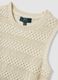 White cotton-blend regular-fit tank top with openwork texture_5