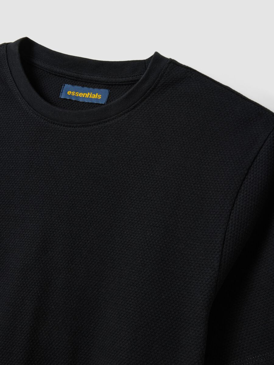 Black pure cotton short-sleeve T-shirt_5