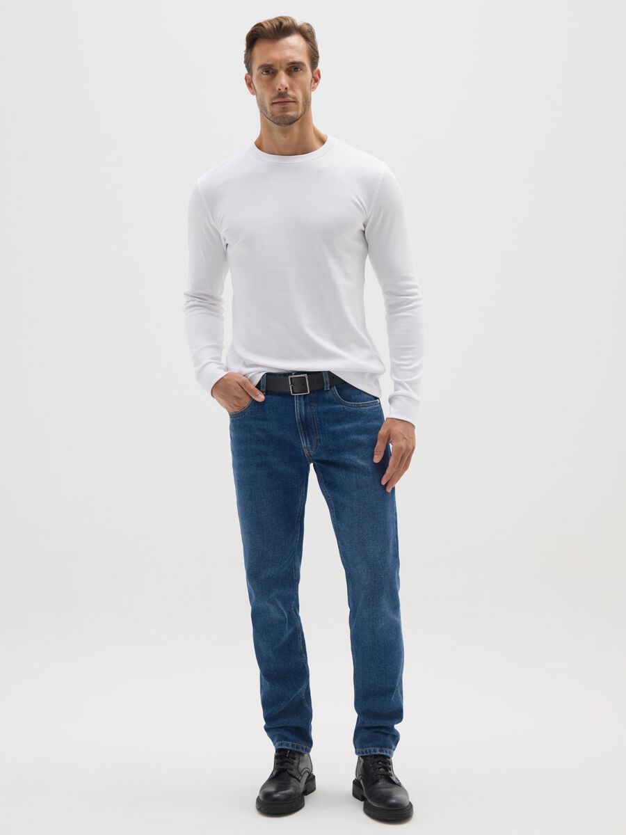 T-shirt in puro cotone bianca regular fit_1
