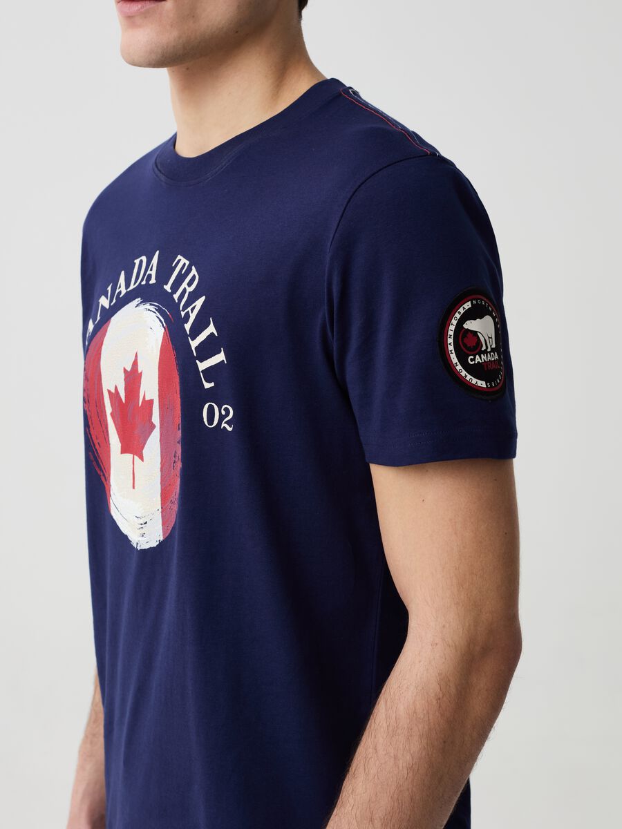 T-shirt with round neck and Canada Trail print_1
